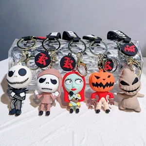 3D Cartoon Character Silicone Keyrings Personalized Pumpkin Head Ghost D…