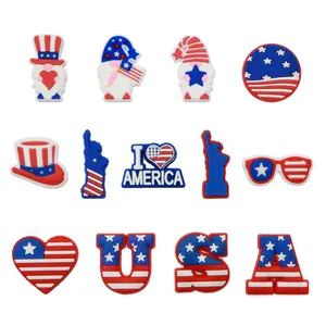 American Flag Shoe Charms For Crocs, Cute Shoe Accessories Pins For Croc…