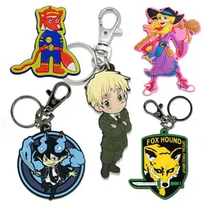 Cartoon Silicone PVC Embossed Key Ring Plastic Key Chain