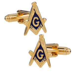 Fashion Metal Men′ S Masonic Cuff Links Tie Clip Gold Blank Luxurious St…