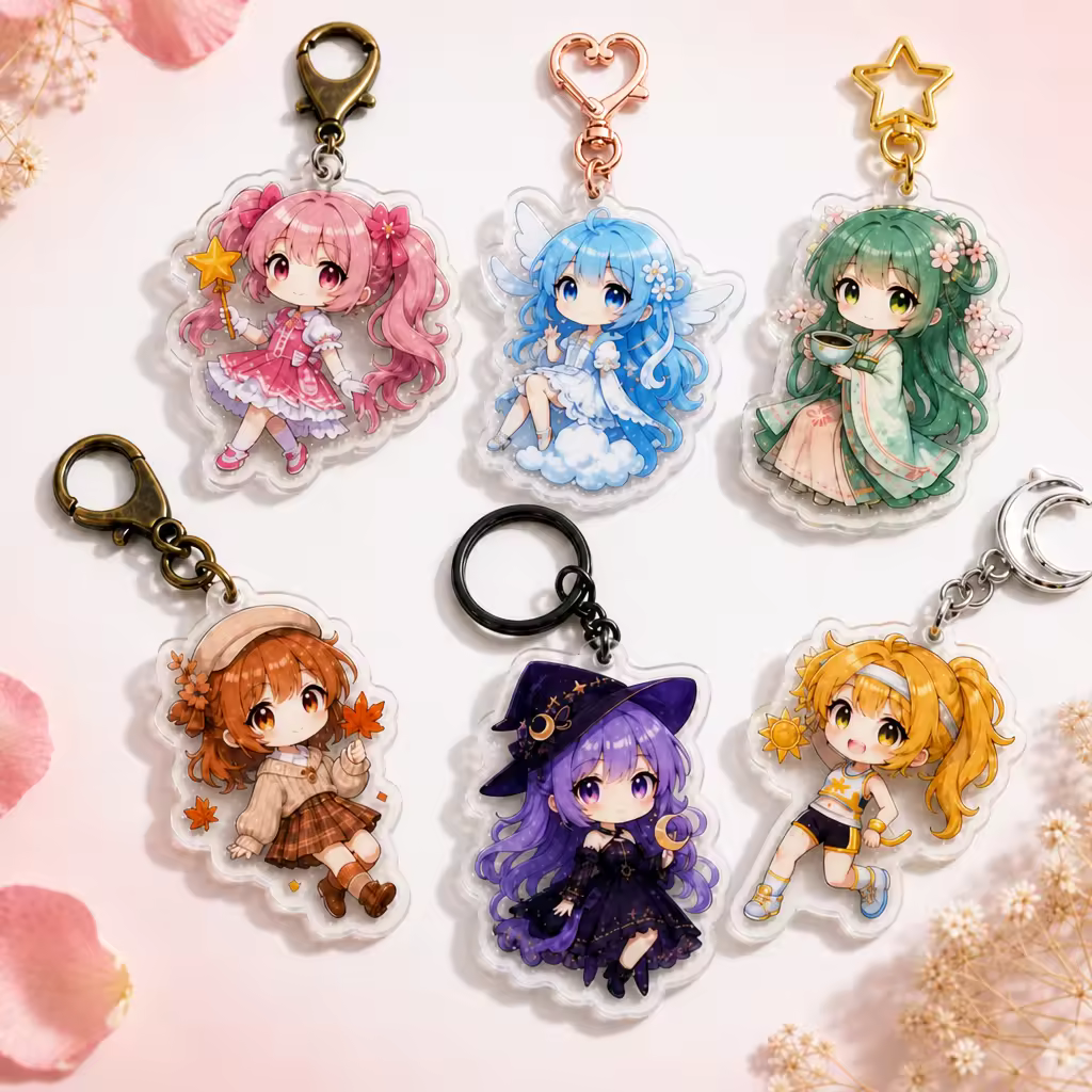 Diamond Acrylic Keyring Mini Colored Epoxy Dome Acrylic Keychain Charm P…