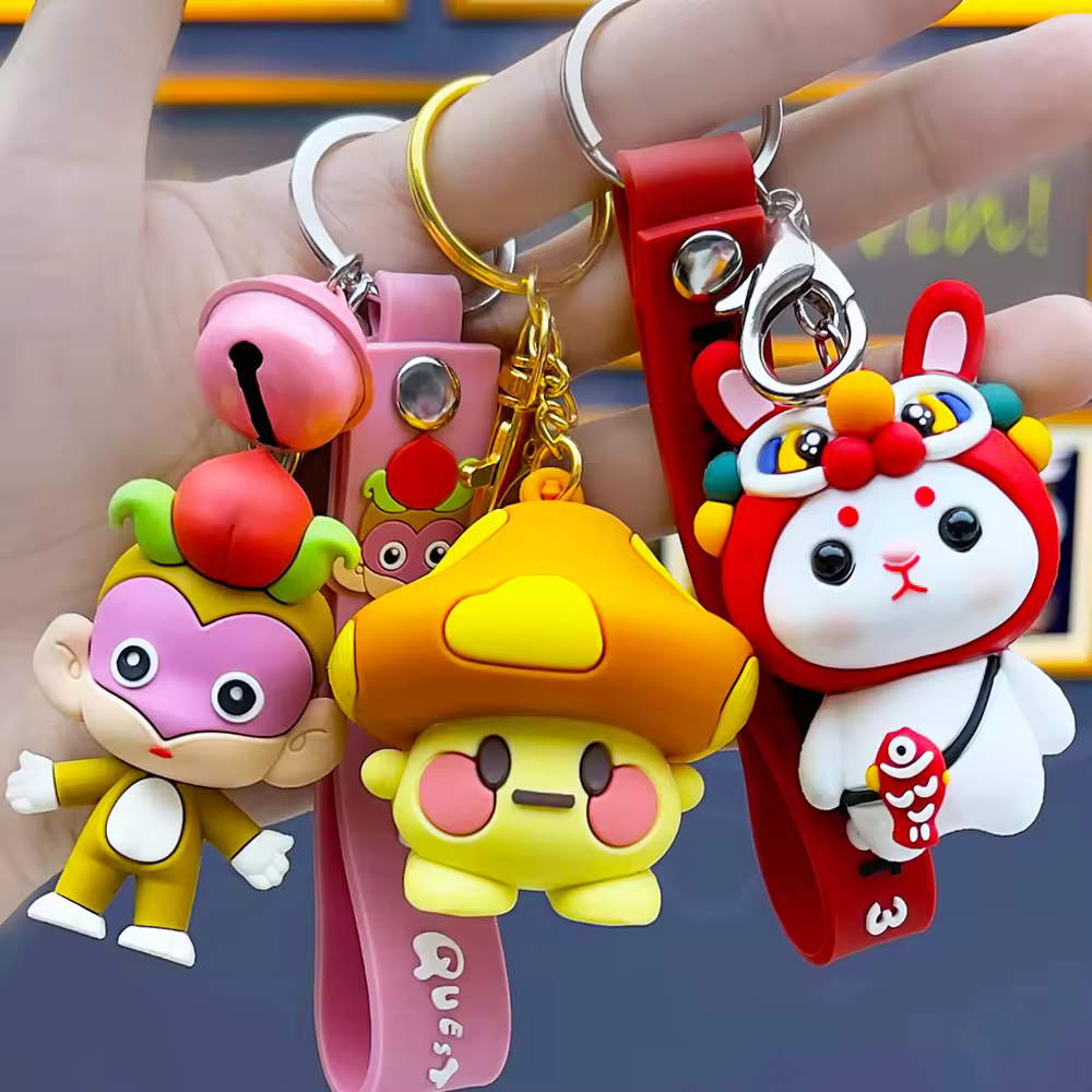 High Quality 3D Silicone Cartoon Anime Rubber Key Chain 3D Pvc Key Ring…