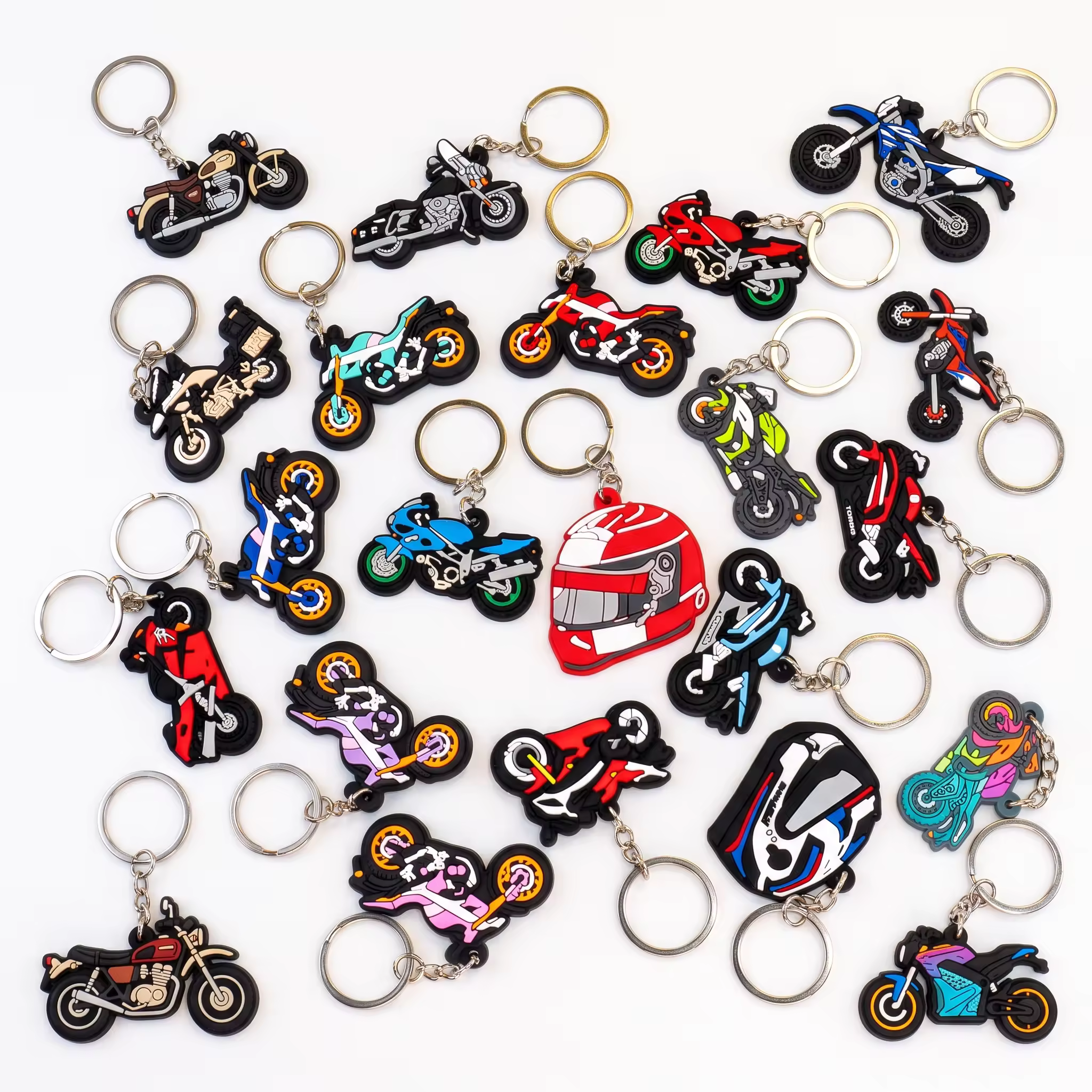 Logo Motorcycle Keychain PVC Rubber Keyring Sport Bike Dirt Bike Motorbi…