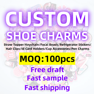 Bespoke Brand Logo PVC Shoe Charms with Locking Buckle