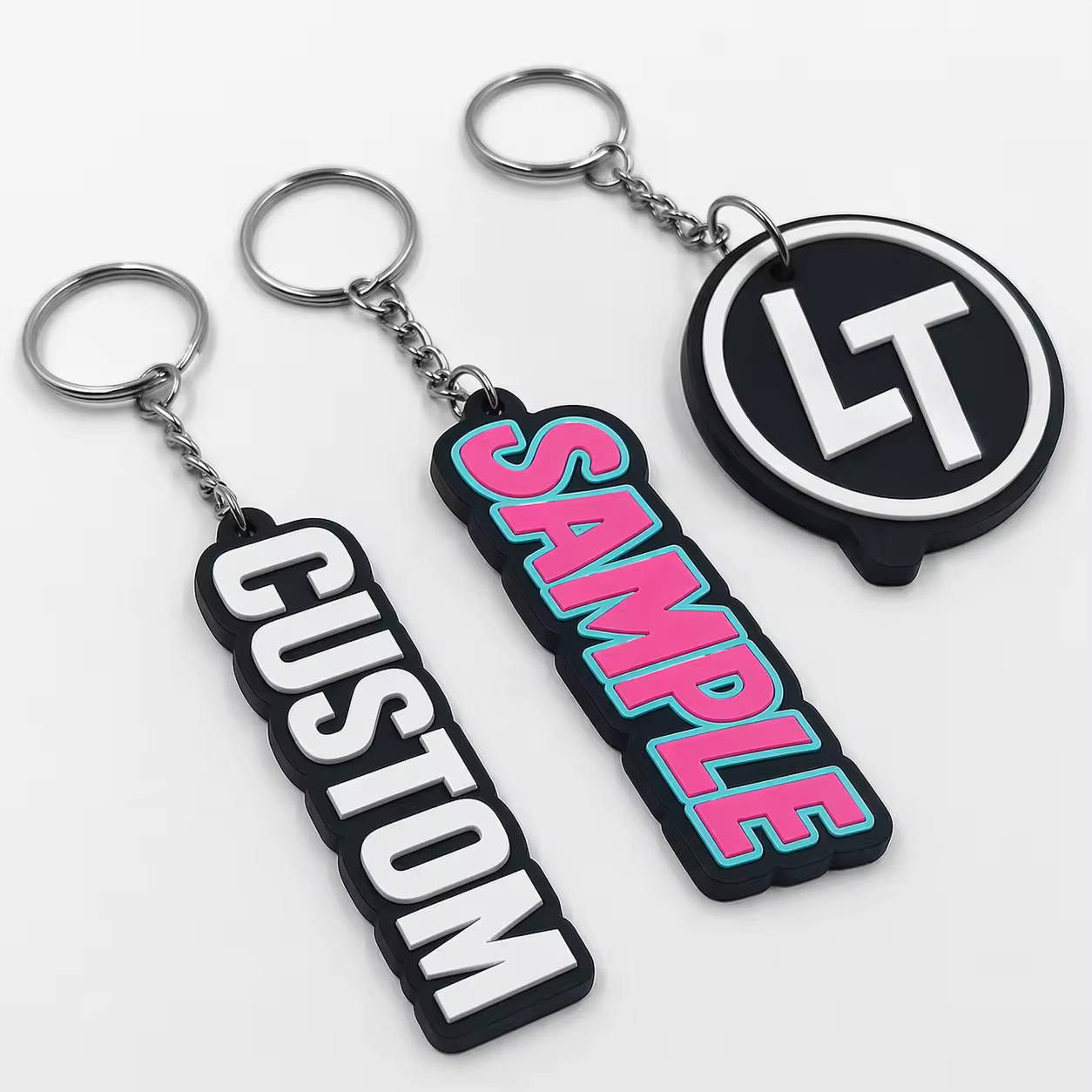 Soft Pvc Rubber Key Ring Key Chain Keychain , Rubber Silicone Pvc Key Ch…