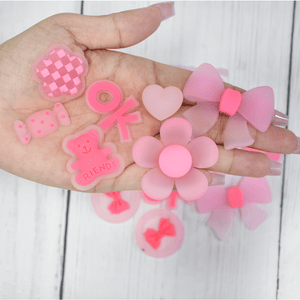 PVC Designer Shoe Charms Pink Heart Shoe Charms LED Light Shoe Decoratio…
