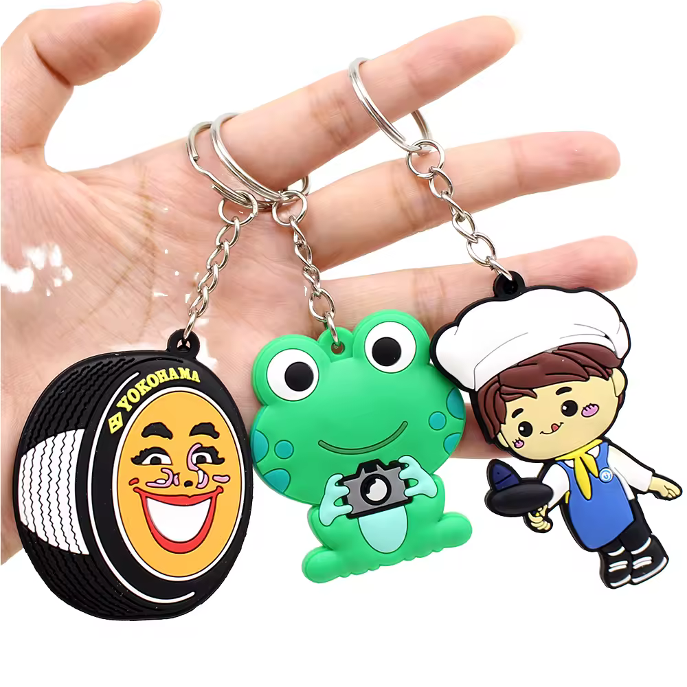 High Quality No Minimum Personalized Silicone Rubber Keyring Cartoon 3d…