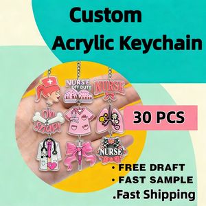 DIY Anime Acrylic Keyring Acrylic Series Keychain Charms Llavero