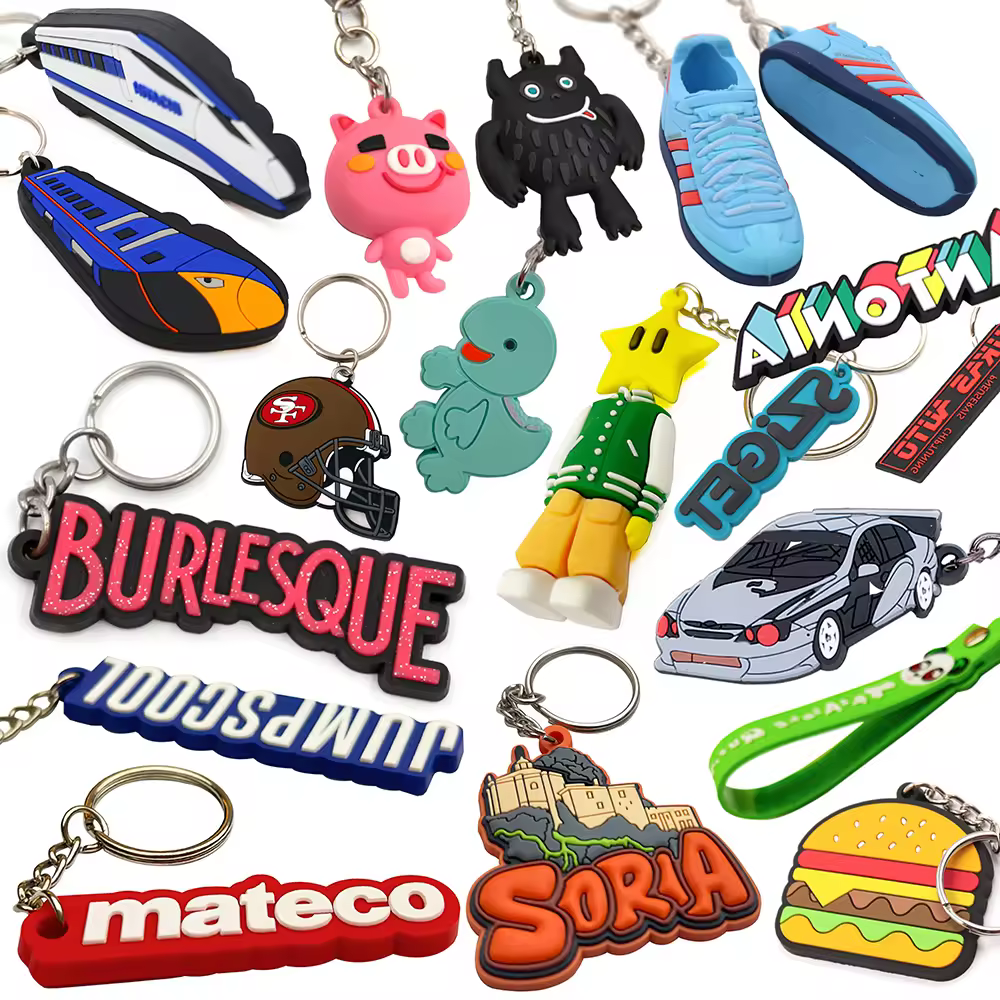 OEM Business Gift Keychain Logo Soft 2D 3D PVC Keychain Personalized Cut…