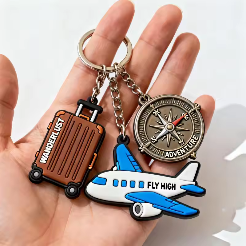 Personalized Design Logo Soft Rubber Keychains Silicone Keyring 2D/3D Ru…