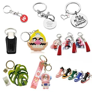 Logo Acrylic Cute Anime Keyring Embroidery Plastic Leather Car Key Chain…