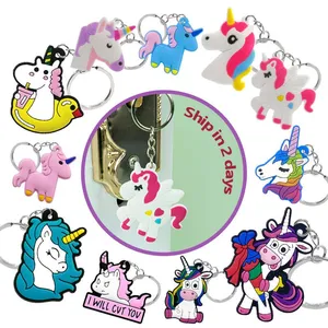 Fashion 2D Unicorn PVC Keychain, Cute Cartoon Character Keychain, Charm…