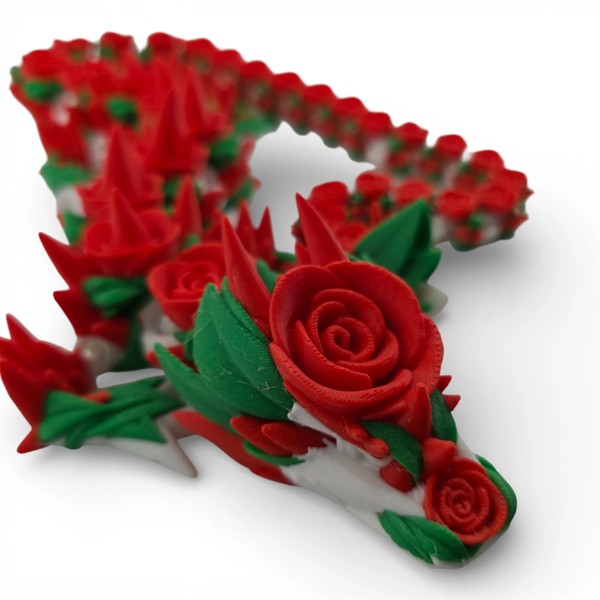 Rose Vine Spined Romantic Articulated Dragon in Heart Egg