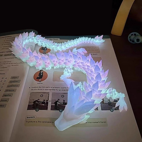 Translucent Resin Crystal Core Articulated Display Dragon