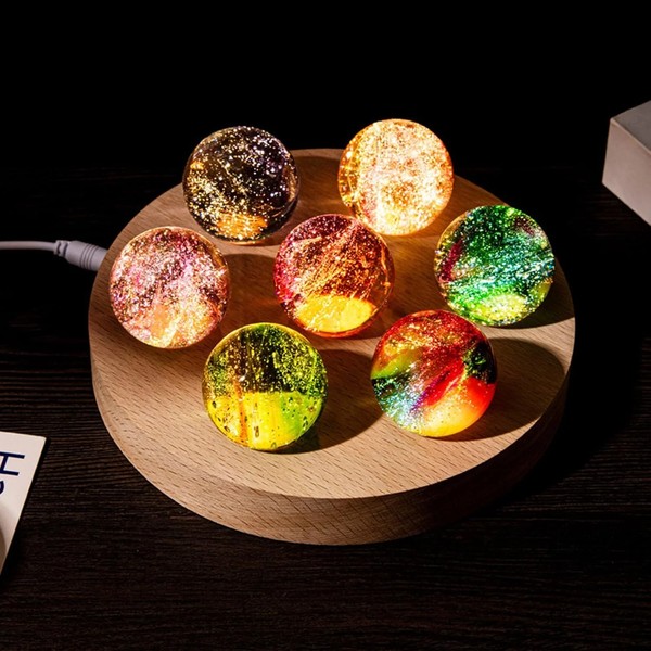 Colorful 7-Chakra Natural Tumbled Stone Aroma Light Set