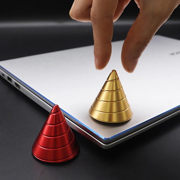 Double-Helix Dual-Motion Reversible Kinetic Desktop Top