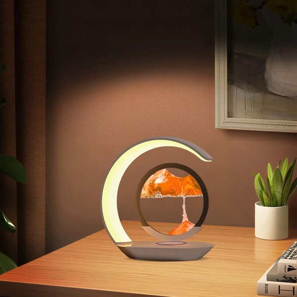 LED Ambient Night Light Integrated Round Moving Sand Lamp