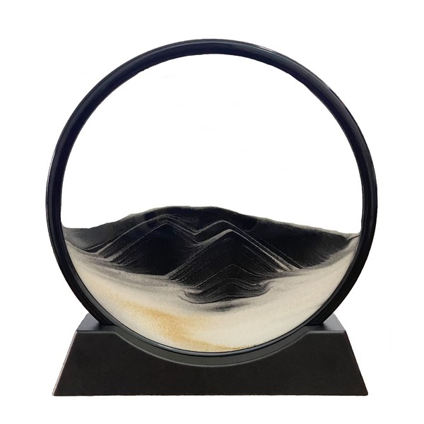 Black & White Monochrome Minimalist Zen Sand Art Frame