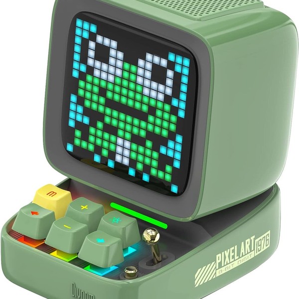 Retro PC Pixel Art Bluetooth Speaker with Mechanical Blue Keys
