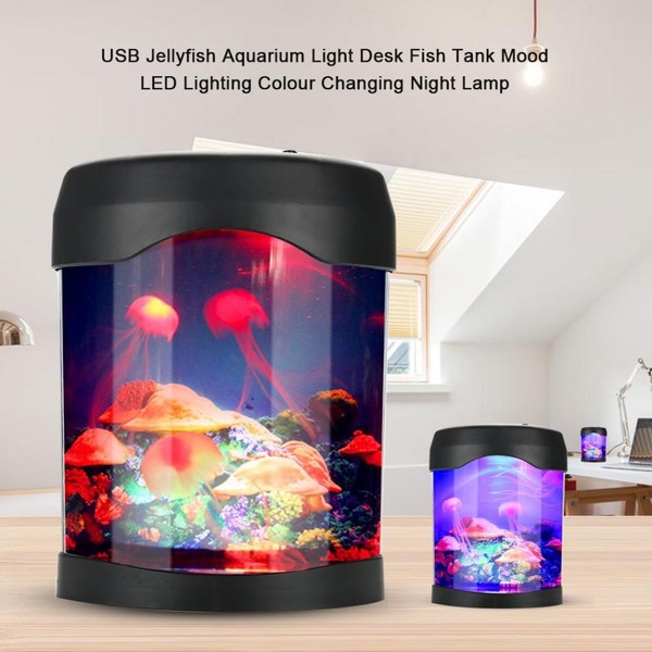 Mini USB Desktop Cube Jellyfish Relaxing Desk Lamp