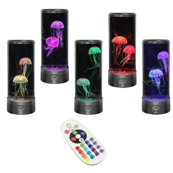 Hexagonal Column Ambient Jellyfish Mood Light with Remote