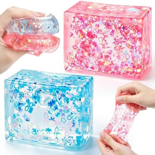 Glitter Core Sparkle Sensory Crystal Ice Block