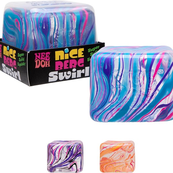 Marbleized Dual-Color Swirl Dough Squishy Cube