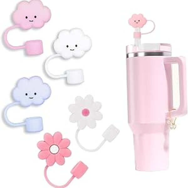 Stanley Handle Charm Chain with Matching Cloud Straw Topper Set