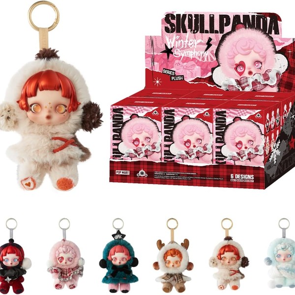 Skullpanda Gothic Vinyl Face Plush Furry Bag Clip