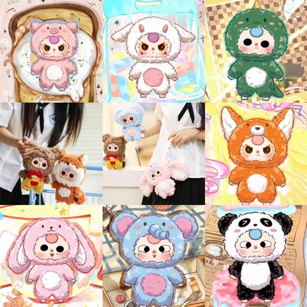 Baby Three Sweet Animals Big-Eyes Vinyl Face Plush Bag