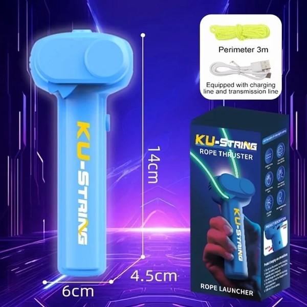 Strobe LED Illuminated Transparent Body Kinetic String Launcher