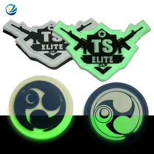 2D/3D PVC Patch Skull Glow In The Dark Soft PVC Rubber Patch
