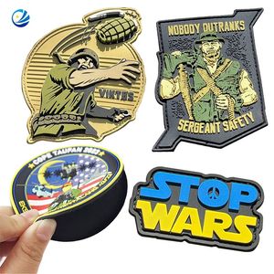 3D Logo Clothes Woven PVC Rubber Badge Emblem Fabric Trimming Neck Tacti…